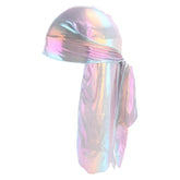 Silky Laser Long Tail Satin Breathable Bandana Hut Durag doo Rag Piratenhut Headwrap Kopfbedeckung Laser Piratenhut